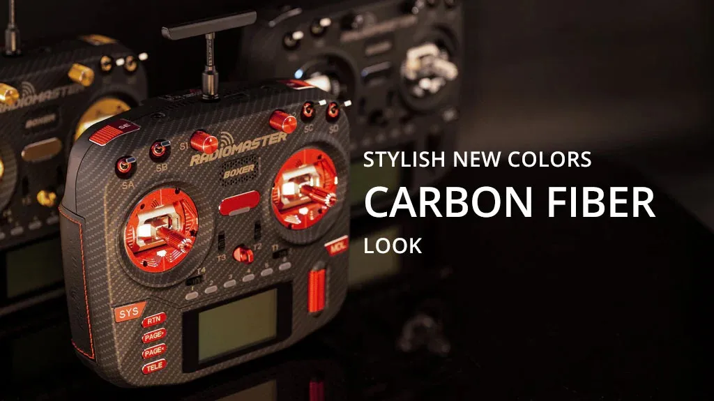 Radiomaster boxer max radio transmitter with carbon fiber looks