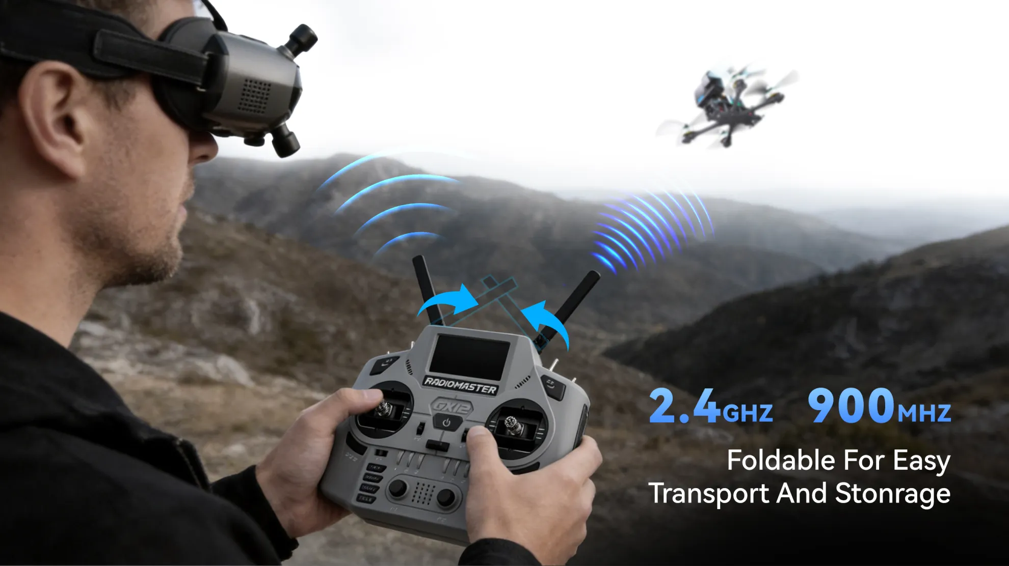 radiomaster gx12 crush 2.4ghz 900mhz