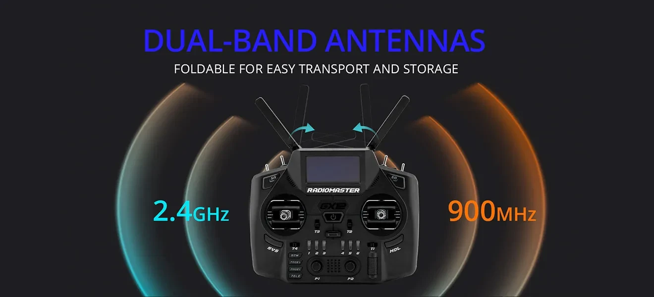 radiomaster gx12 radio controller dual-band antennas