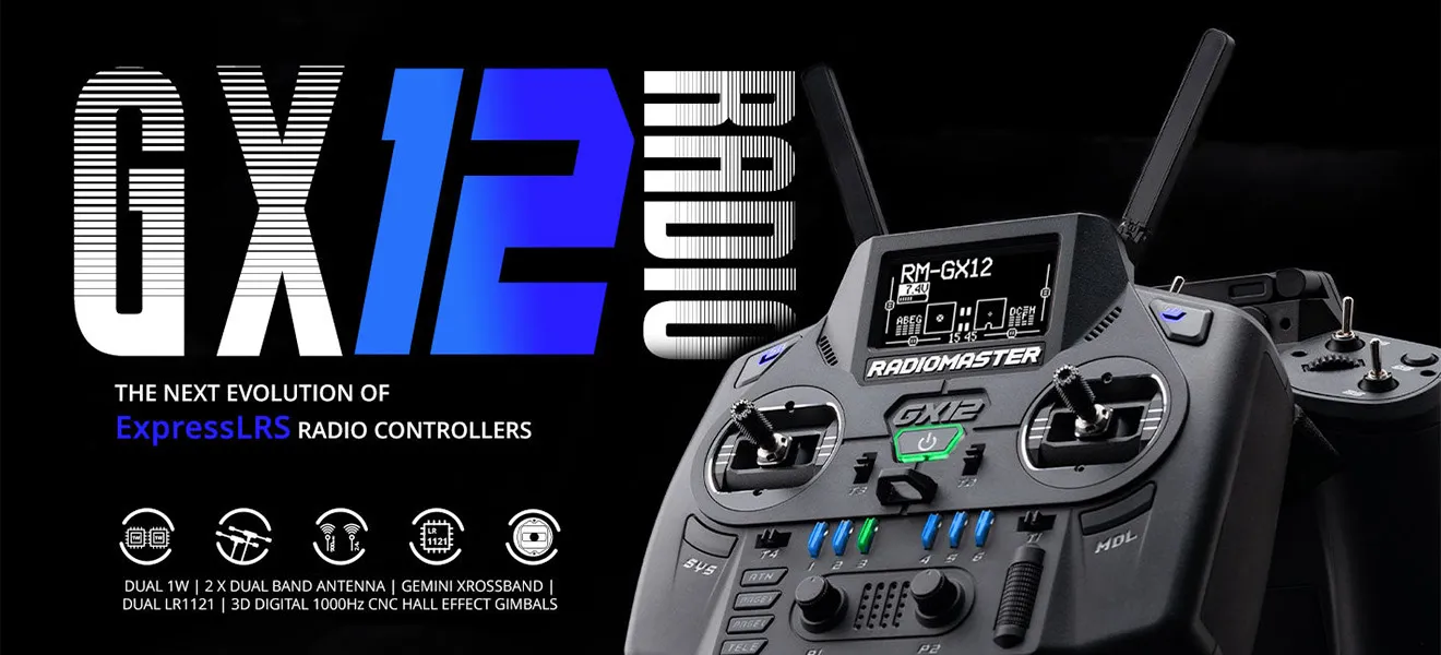 radiomaster gx12 radio controller show