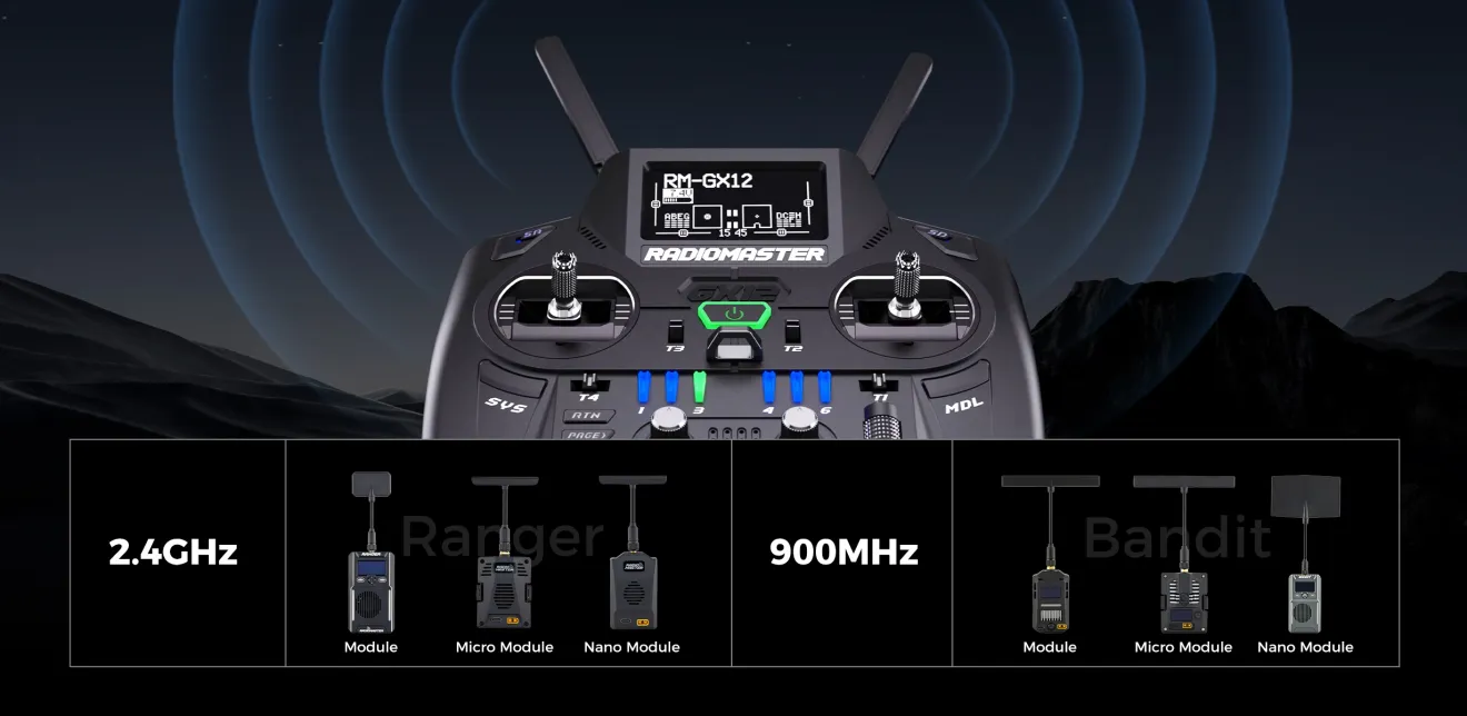 radiomaster gx12 radio controller suitable receiver