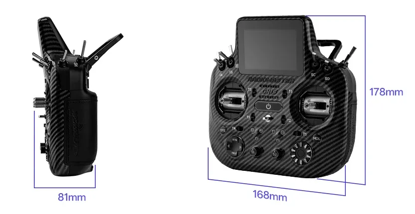 radiomaster gx15 max radio controller dimensions