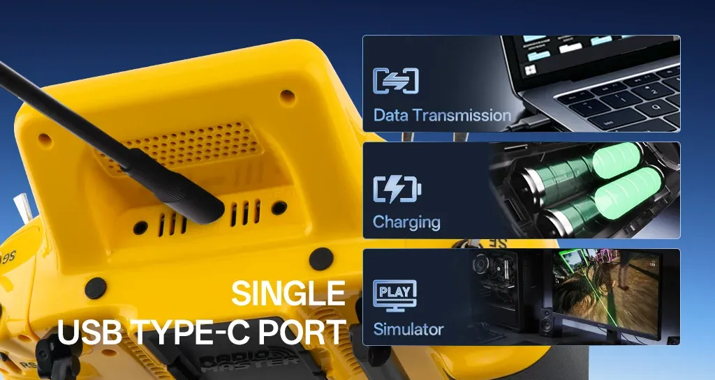 radiomaster gx15 radio controller single usb type c port