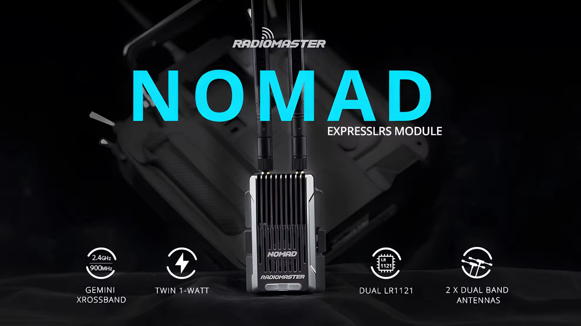 radiomaster nomad dual 1 watt gemini xrossband expresslrs module nomad