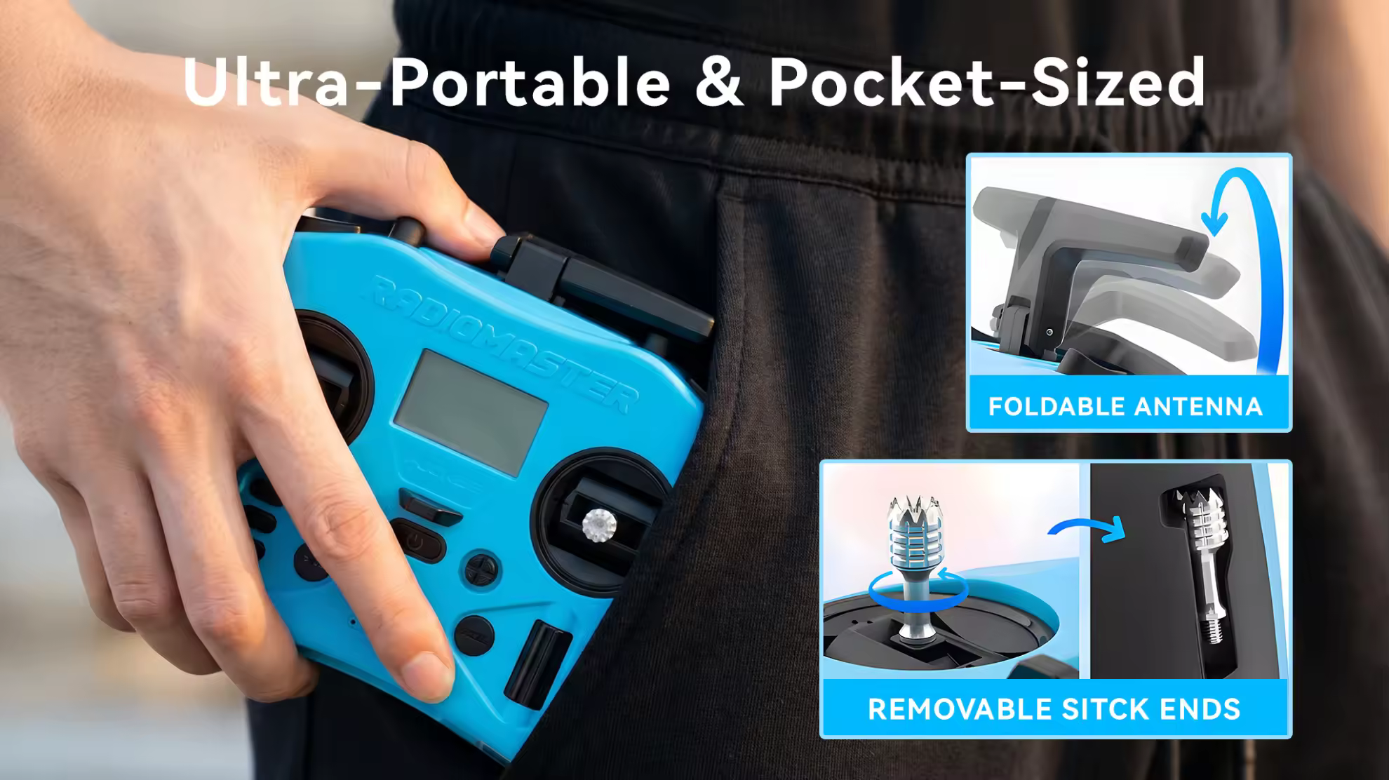 radiomaster pocket crush elrs 2.4ghz radio controller portable carry
