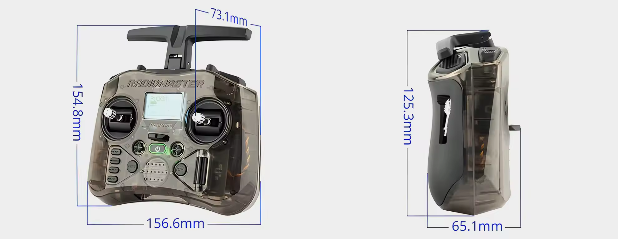 radiomaster pocket radio controller control button dimension