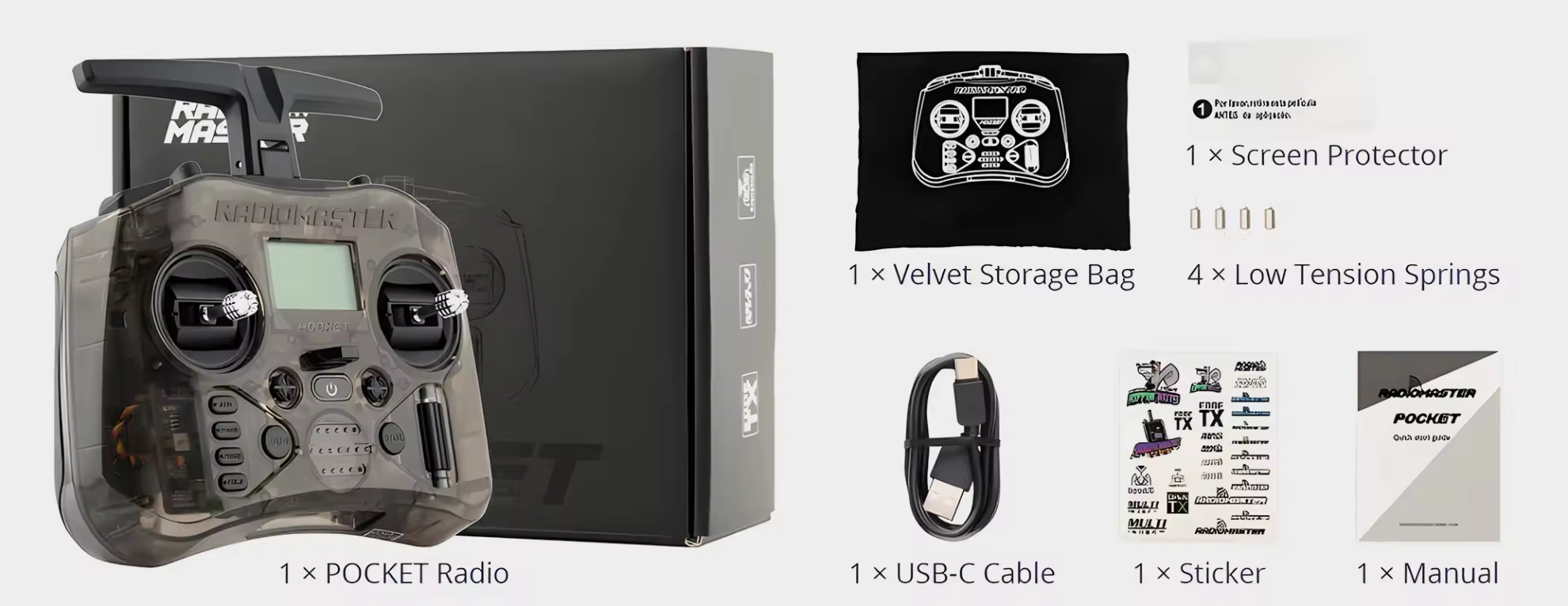 radiomaster pocket radio controller control button package