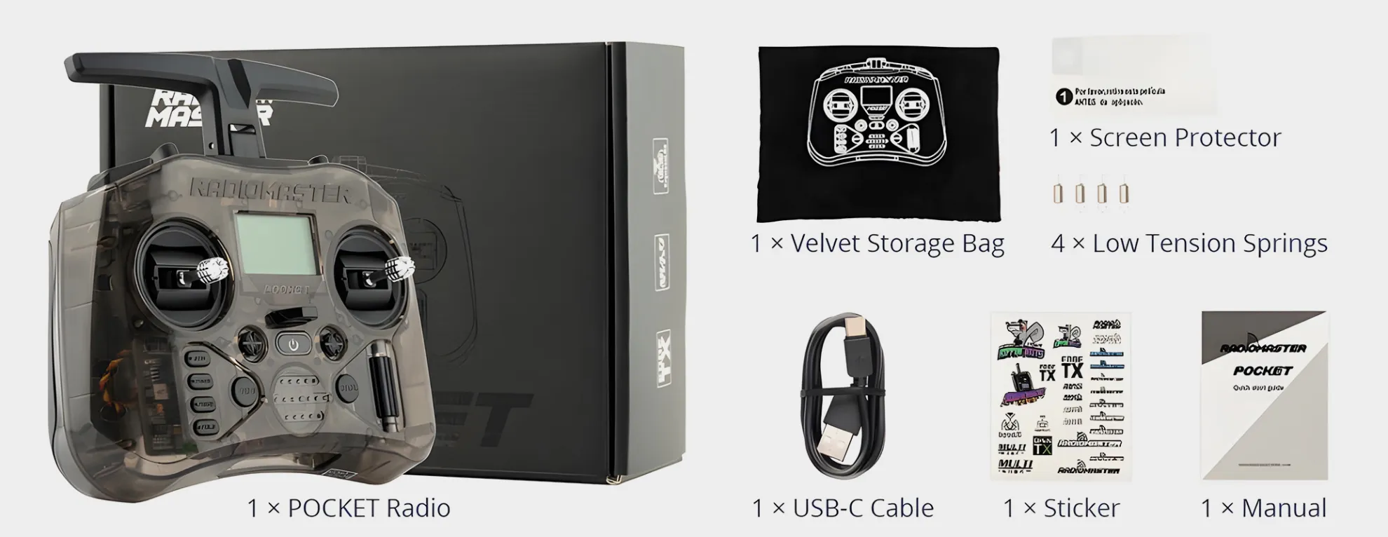 radiomaster pocket radio controller control button package