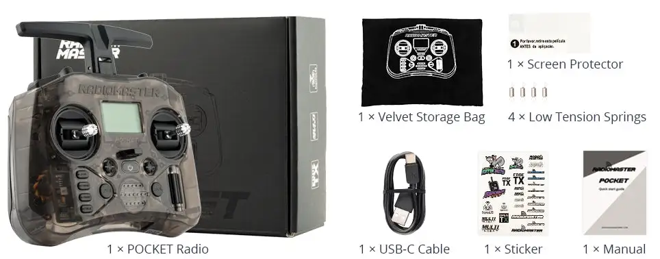 radiomaster pocket radio package include