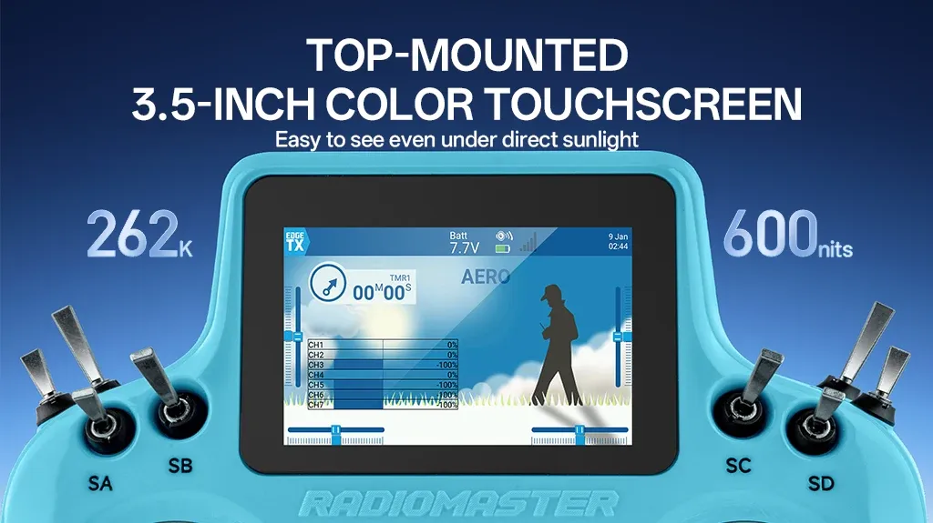 radiomaster top mounted 3.5 inch color touchsereen