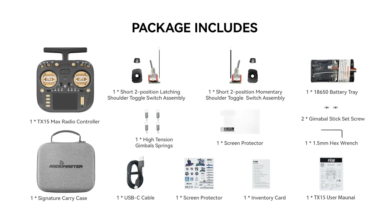 radiomaster tx15 max radio controller package