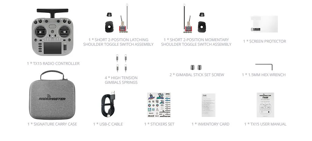 Radiomaster TX15 Radio Controller ELRS M2 package