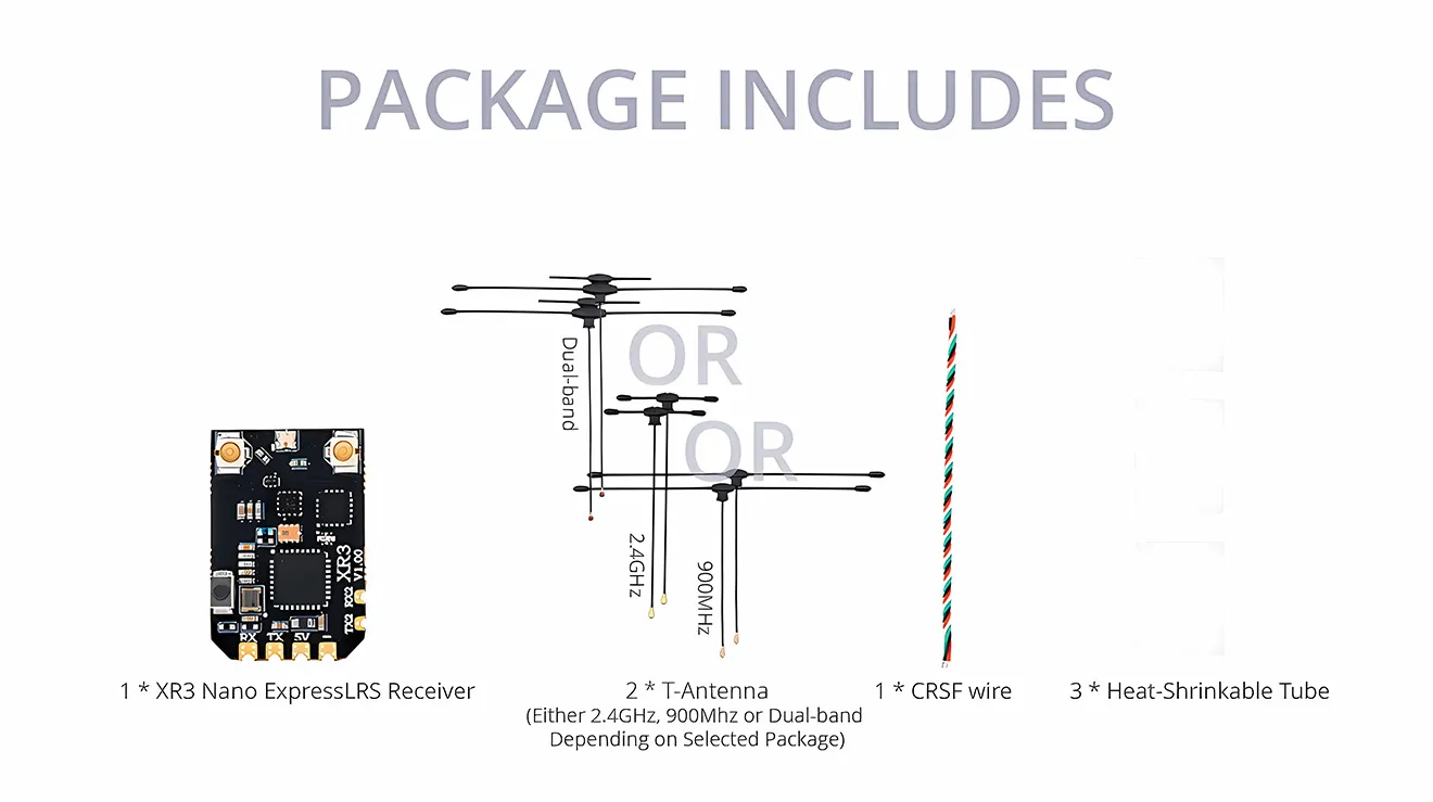 radiomaster xr3 nano expresslrs receiver package