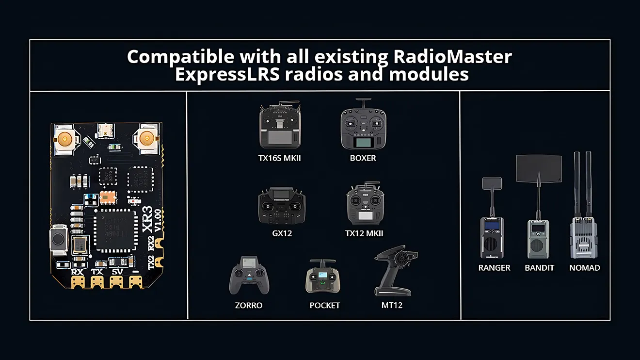 radiomaster xr3 nano expresslrs receiver para