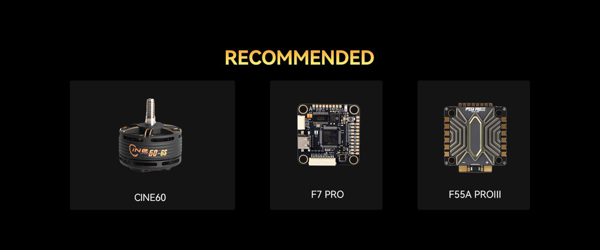 recommended pairings with the cine 60 motor