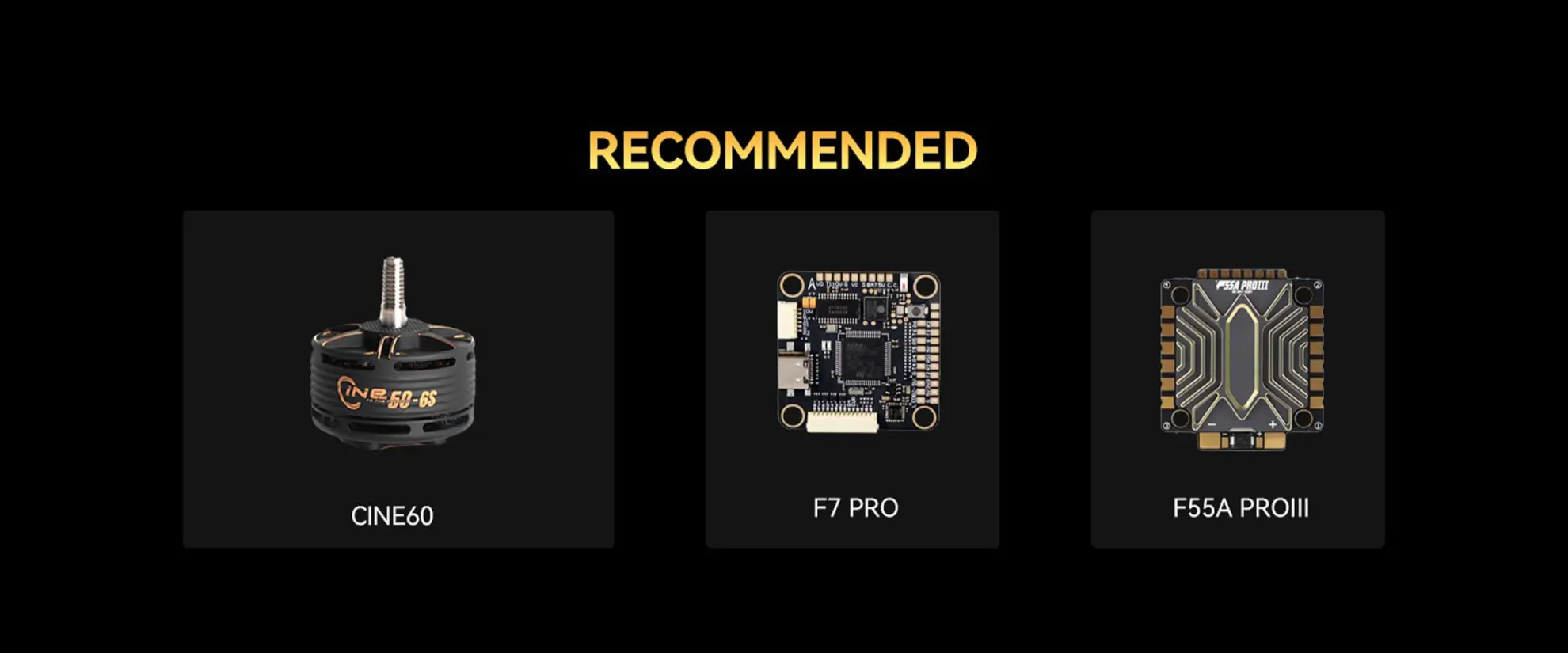 recommended pairings with the cine 60 motor