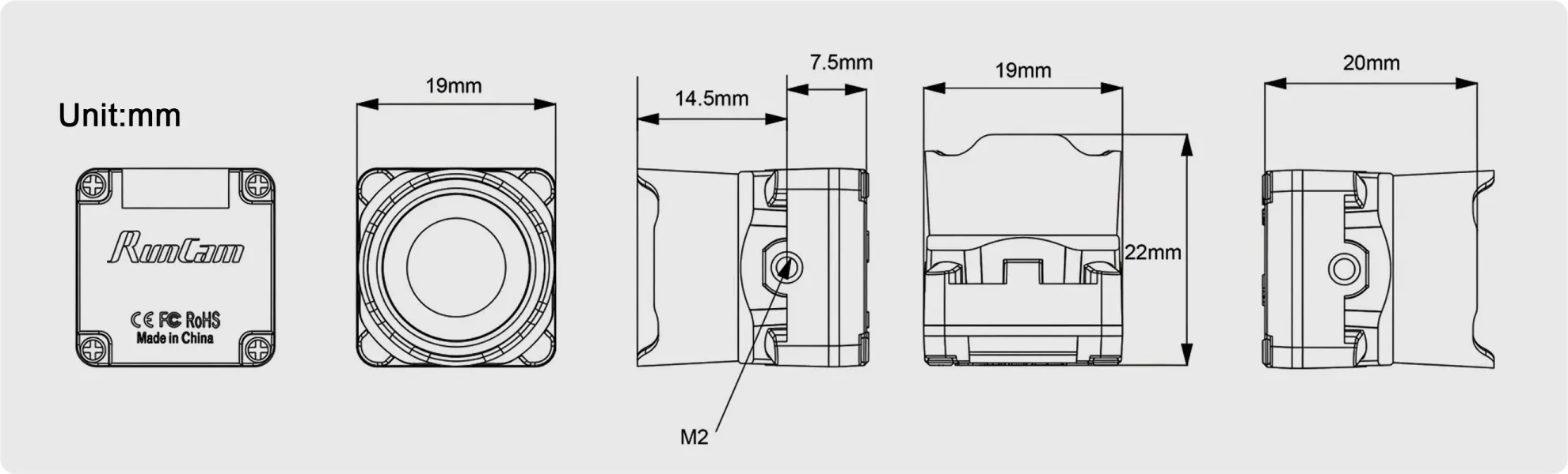 runcam phoenix 2 se fpv camera size