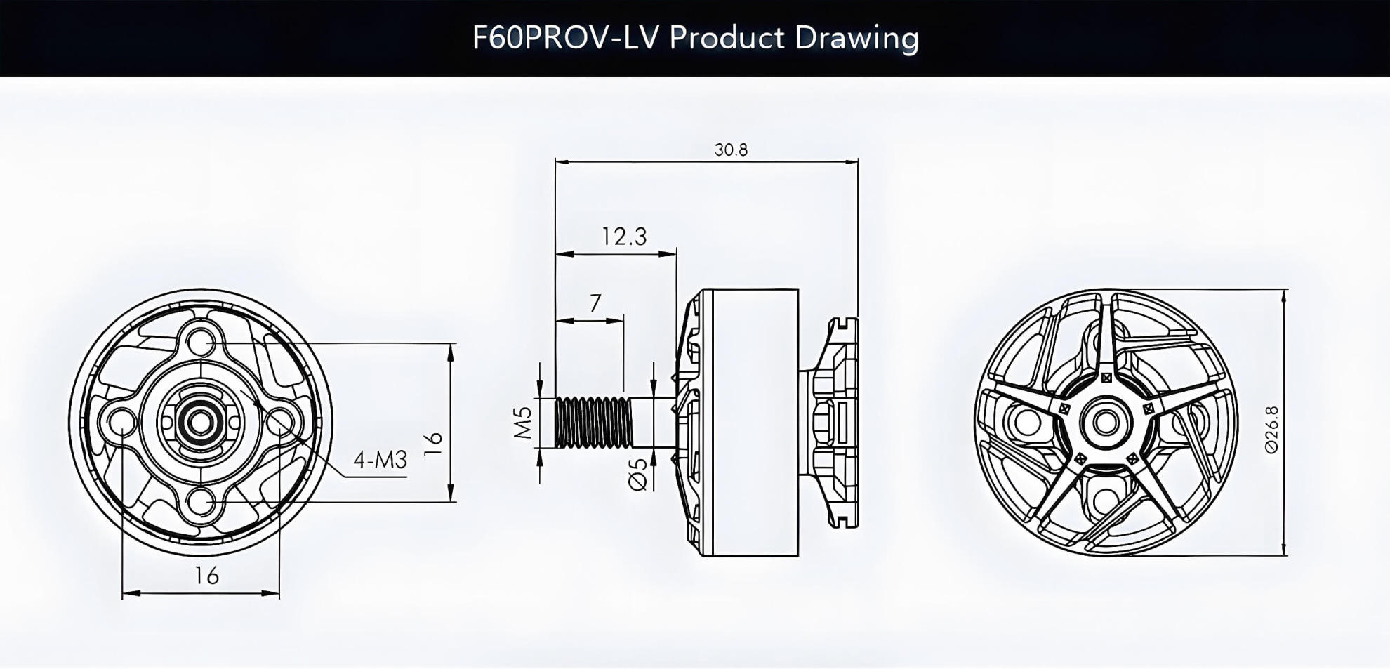 size of t hobby f60prov lv 2207.5 racing motor