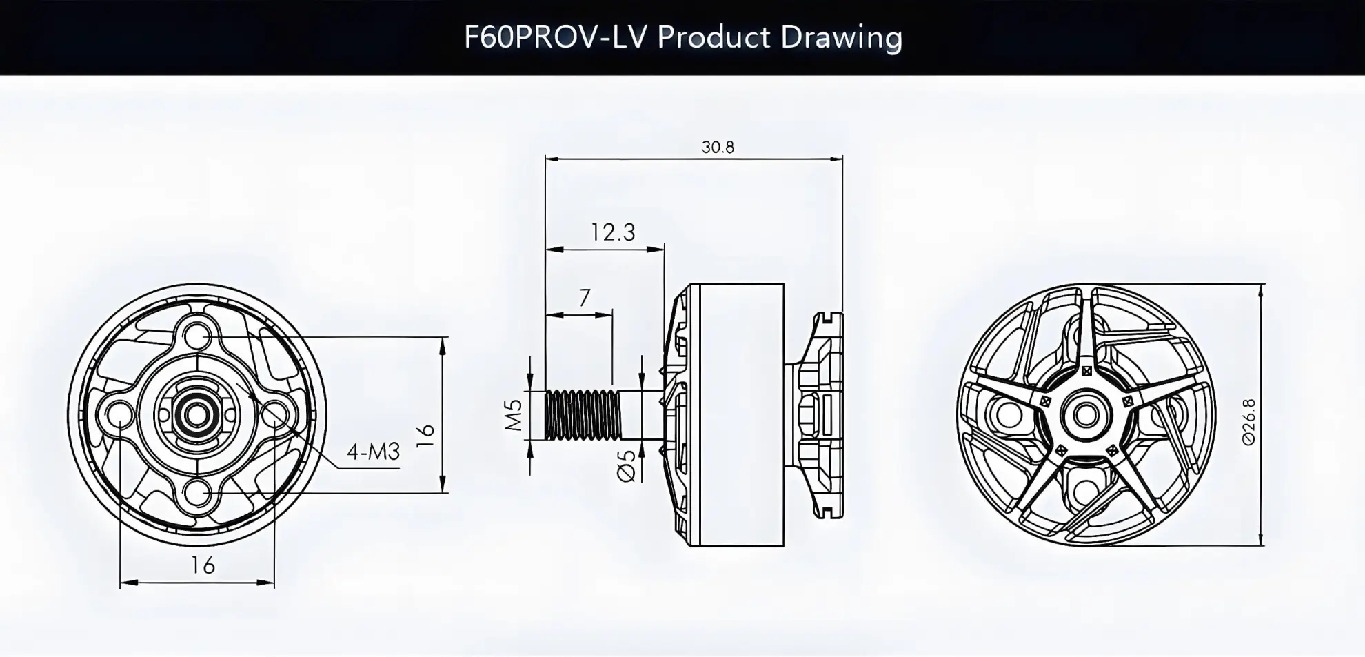 size of t hobby f60prov lv 2207.5 racing motor