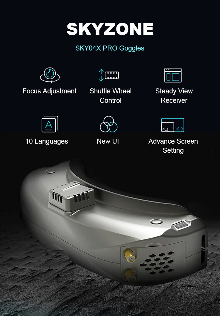 SKYZONE 04X PRO FPVゴーグル SKYZONE SKY04X PRO FPV Goggles OLED 5.8G 48CH Steadyview
