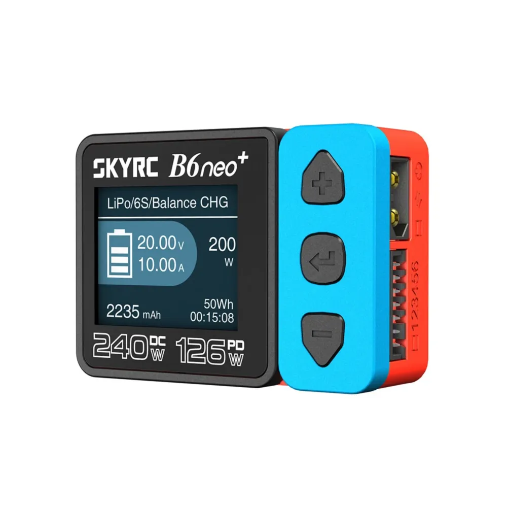 skyrc b6beo smart charger blue and red