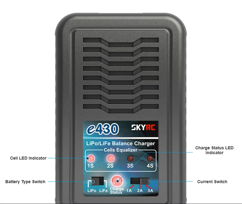 skyrc e430 ac balance charger switches
