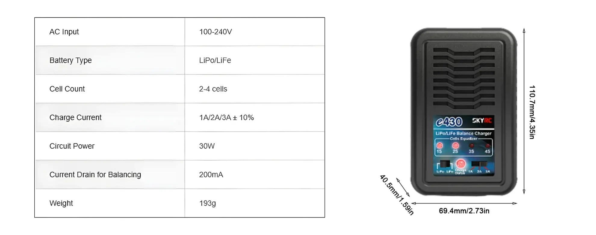 skyrc e430 balance charger pc 3
