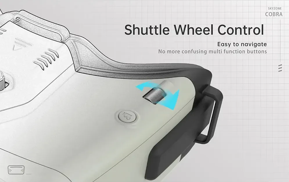 skyzone cobra sd goggles shuttle wheel control