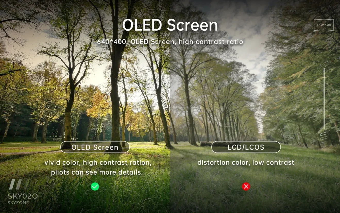 skyzone sky02o goggle oled screen