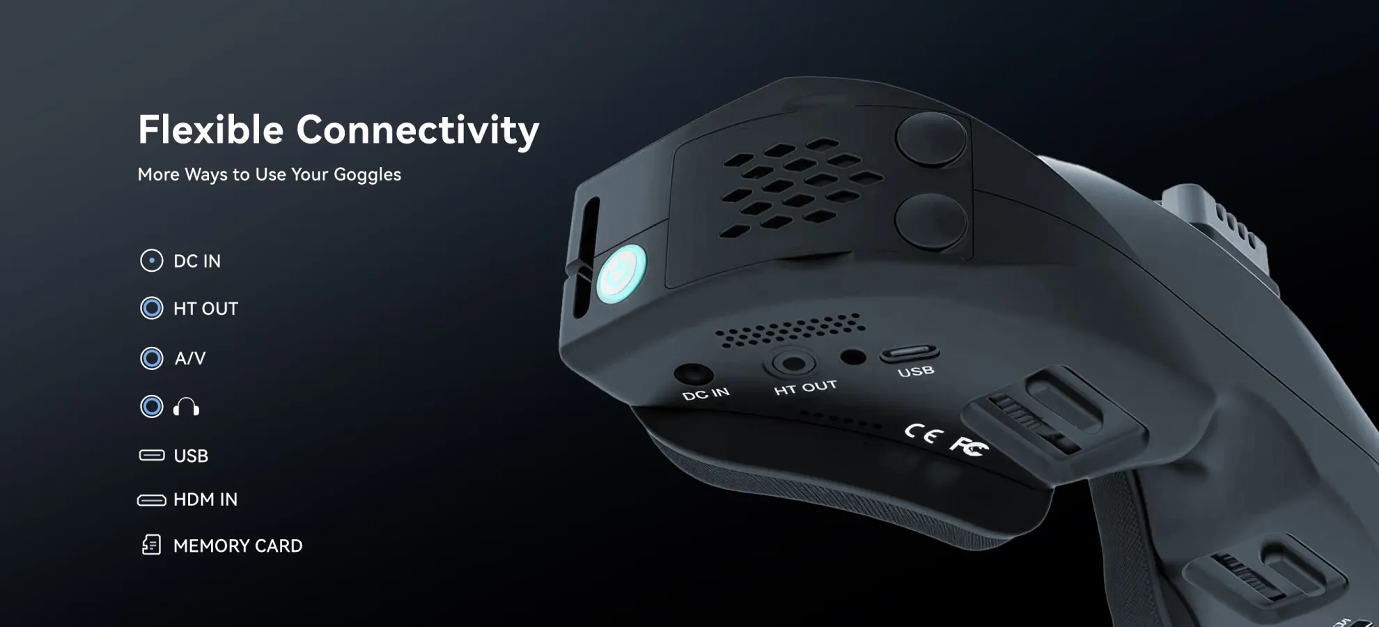 skyzone sky04o pro fpv goggles with head tracker for racing drones connectivity