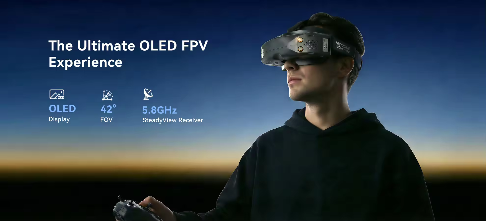 skyzone sky04o pro fpv goggles with head tracker for racing drones