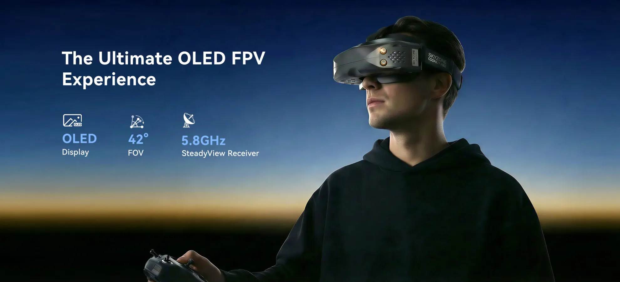 skyzone sky04o pro fpv goggles with head tracker for racing drones