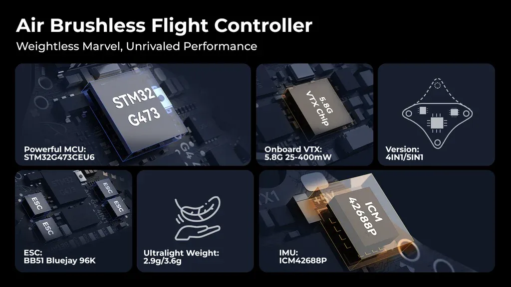 specs of the air 1s brushless flight controller