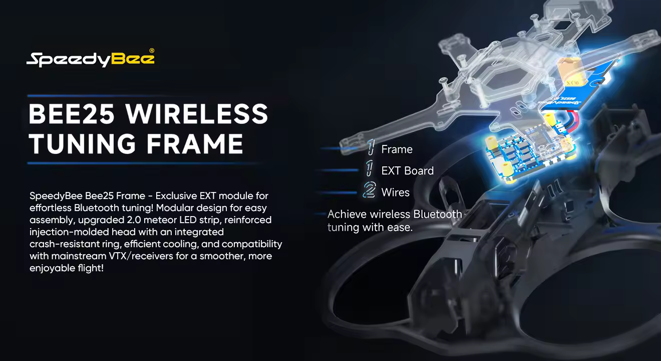 speedybee bee25 wireless tuning frame show