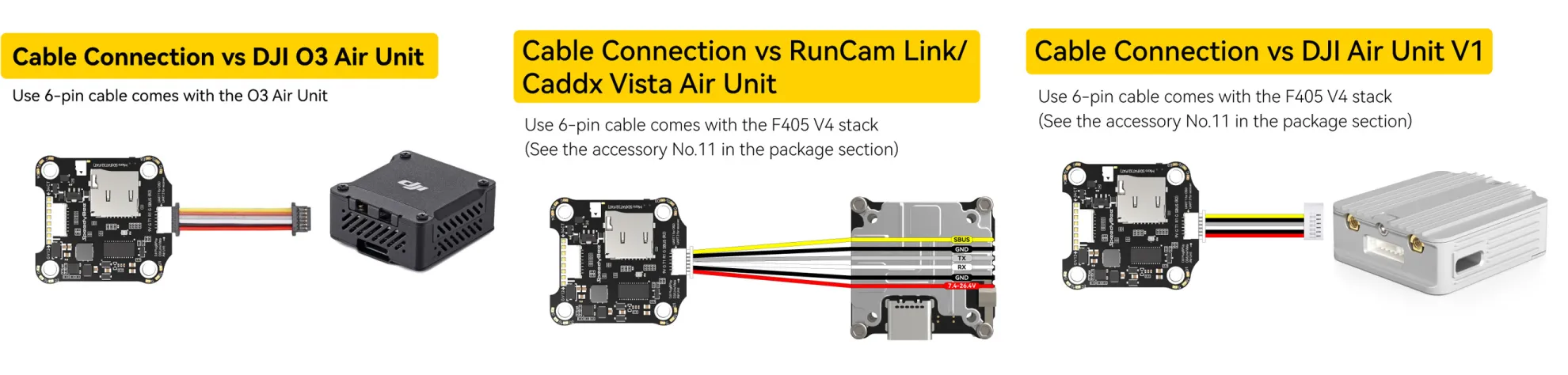 SpeedyBee F405 V4 55A stack connections