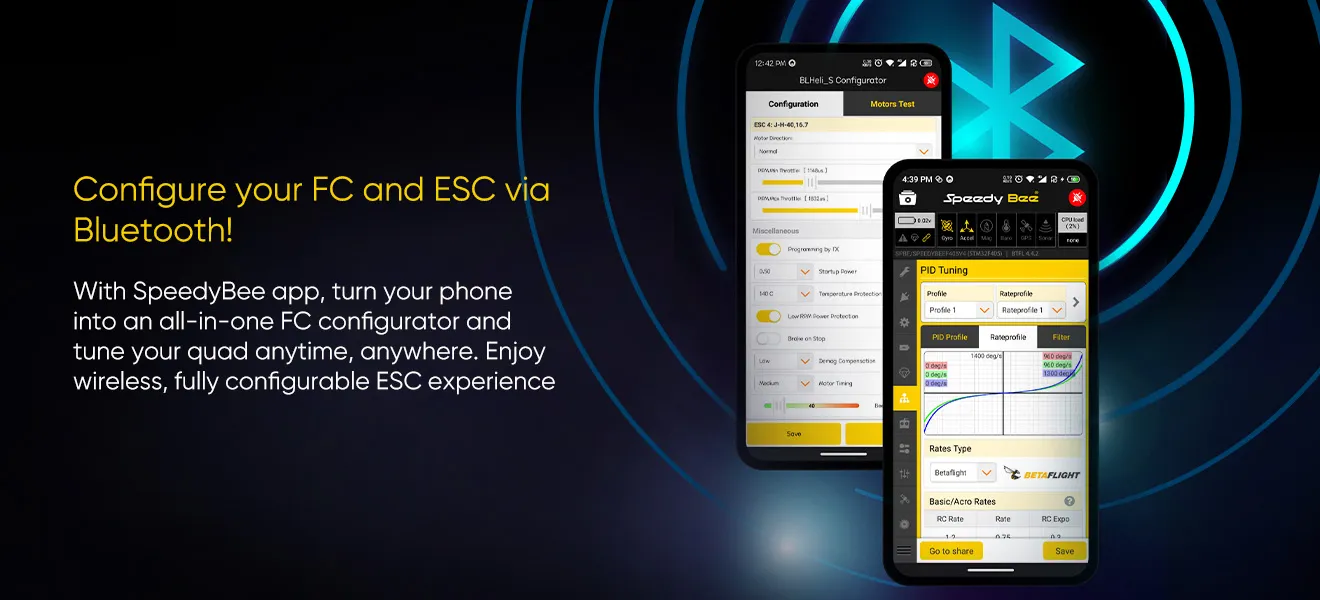 speedybee f405 v4 bls 60a stack bluetooth control