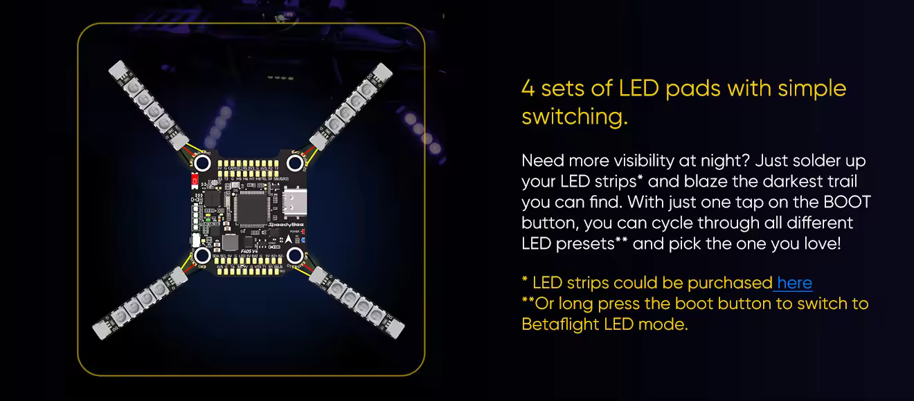 speedybee f405 v4 bls 60a stack led pads