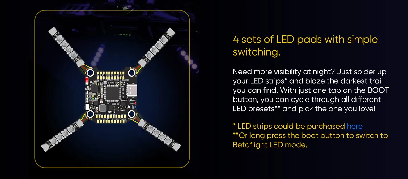 speedybee f405 v4 bls 60a stack led pads