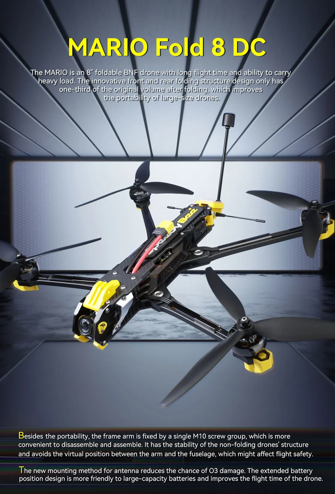 Speedybee mario 8 fpv frame show