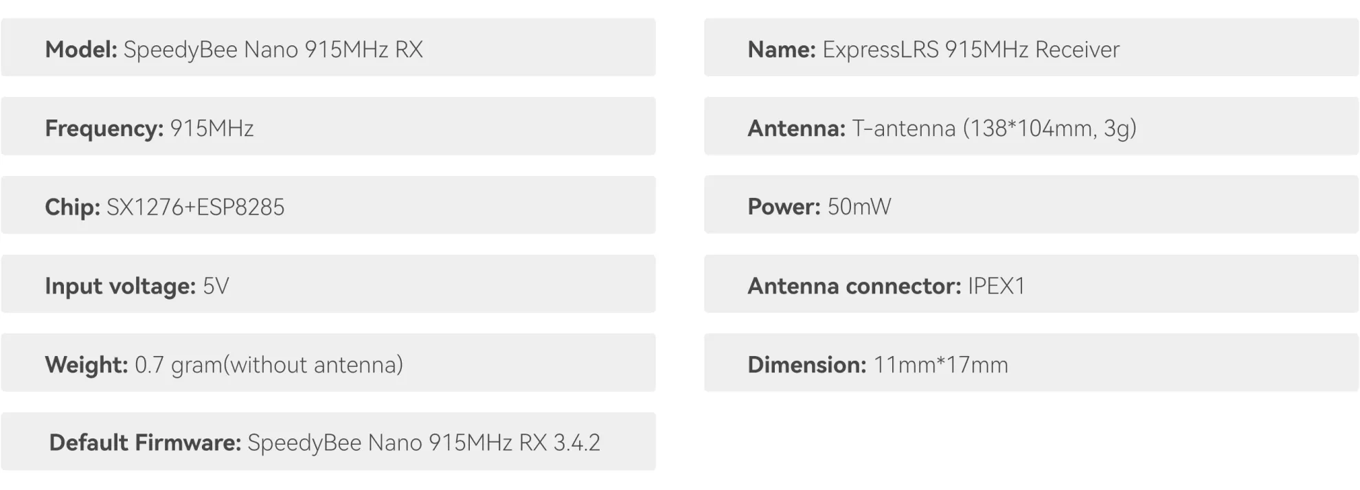 speedybee nano 2.4g 915m