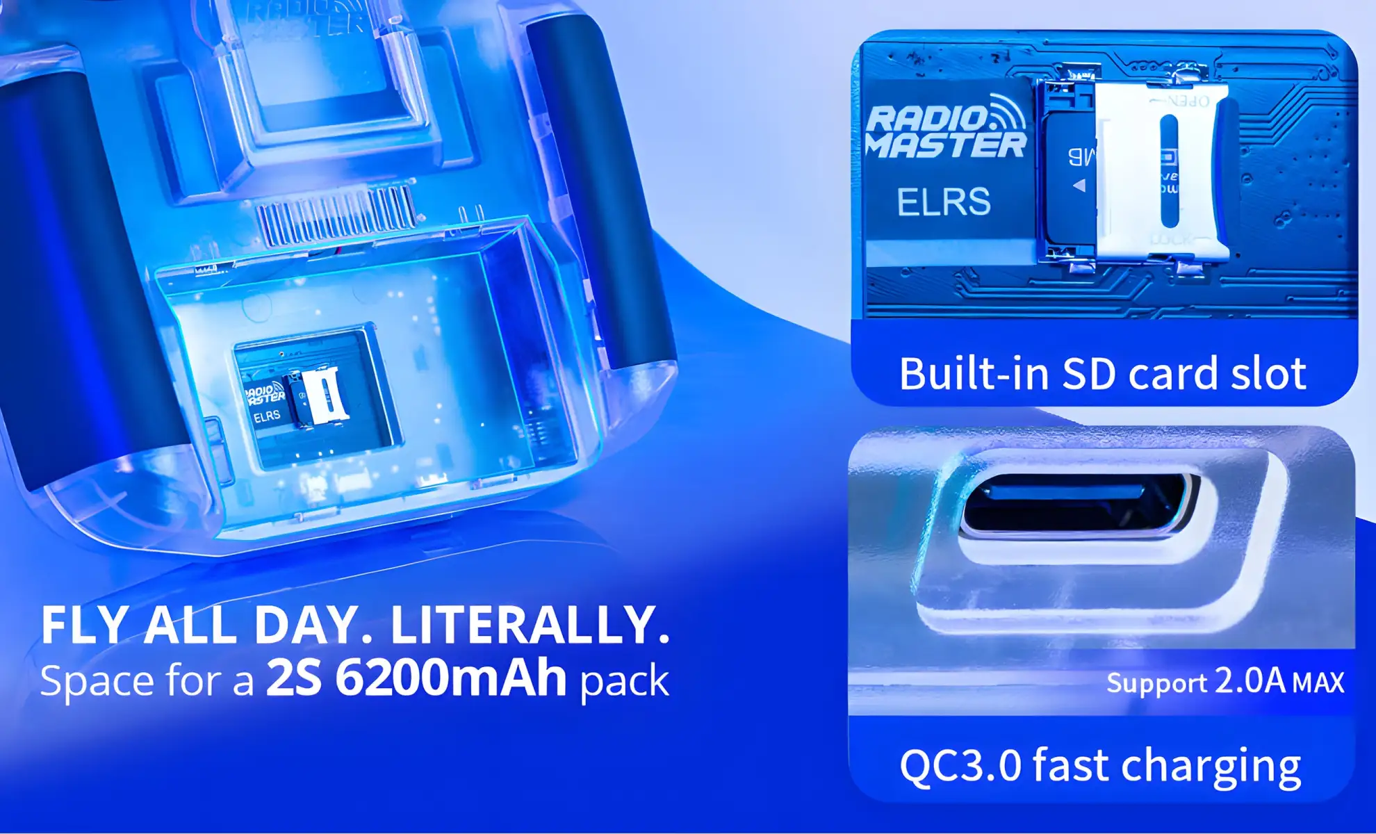 supports 2s 6200mah battery packs