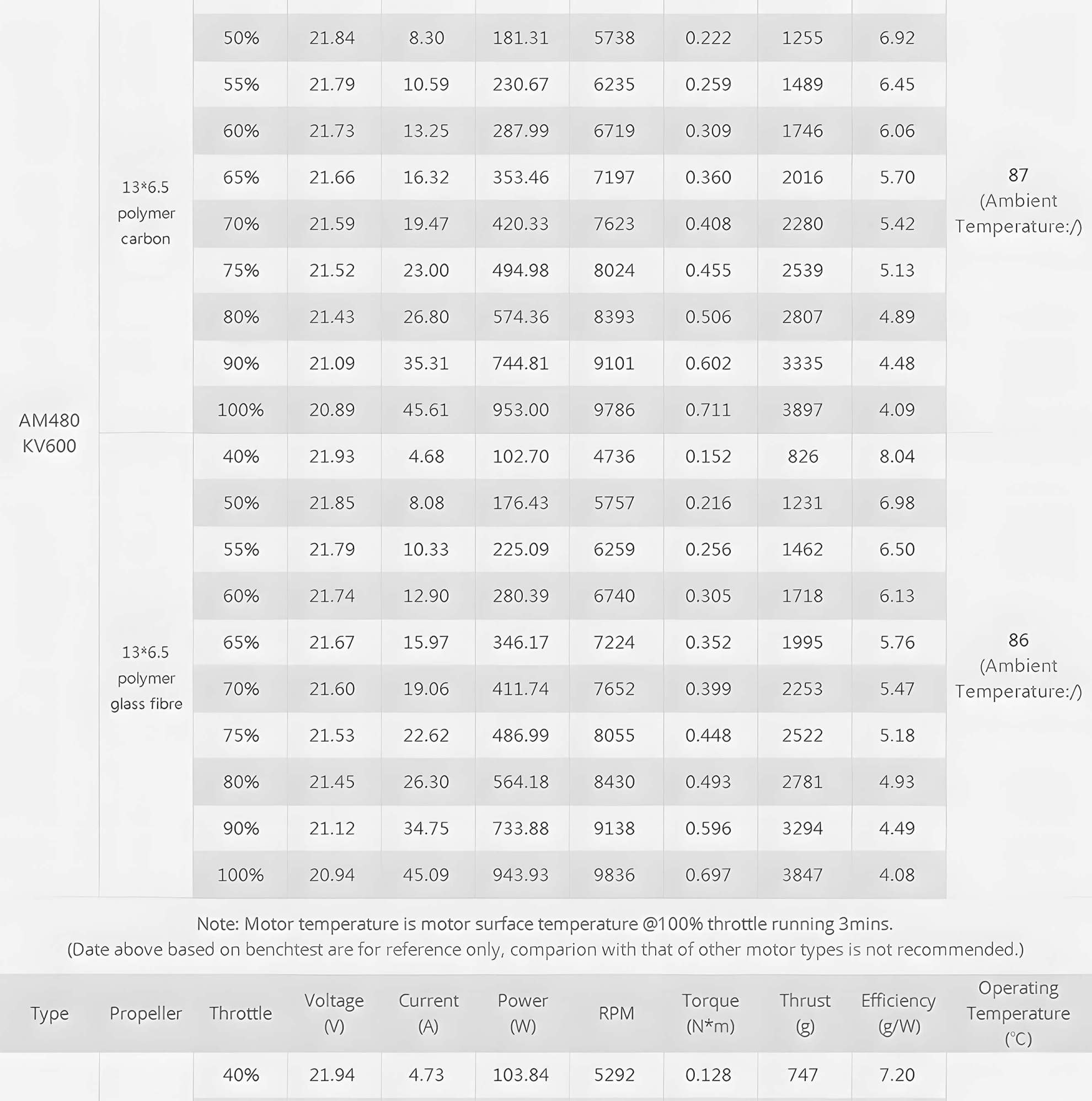 t hobby am480 motor test report 2