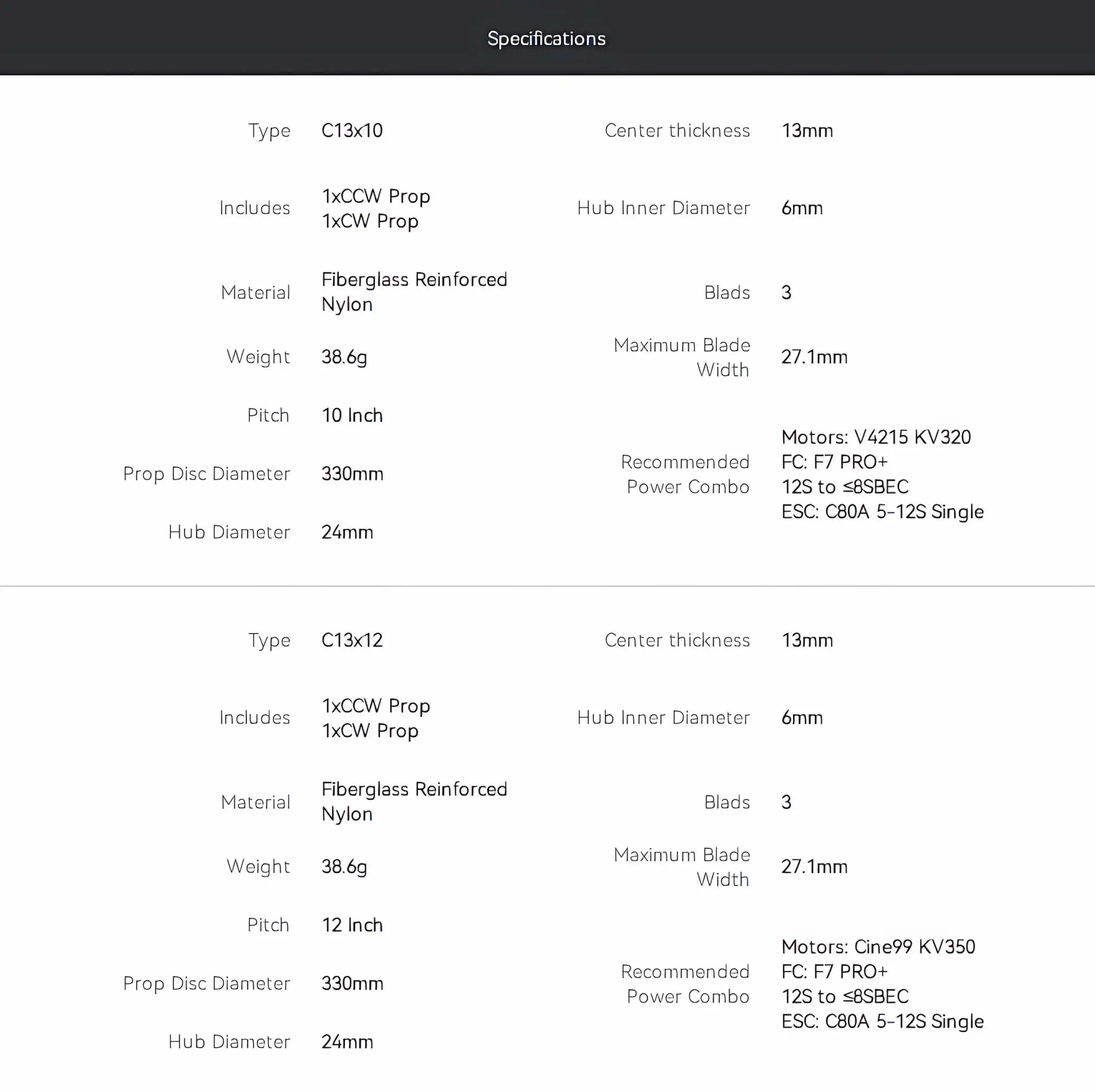 t hobby c13x10 cinematic fpv propeller 7