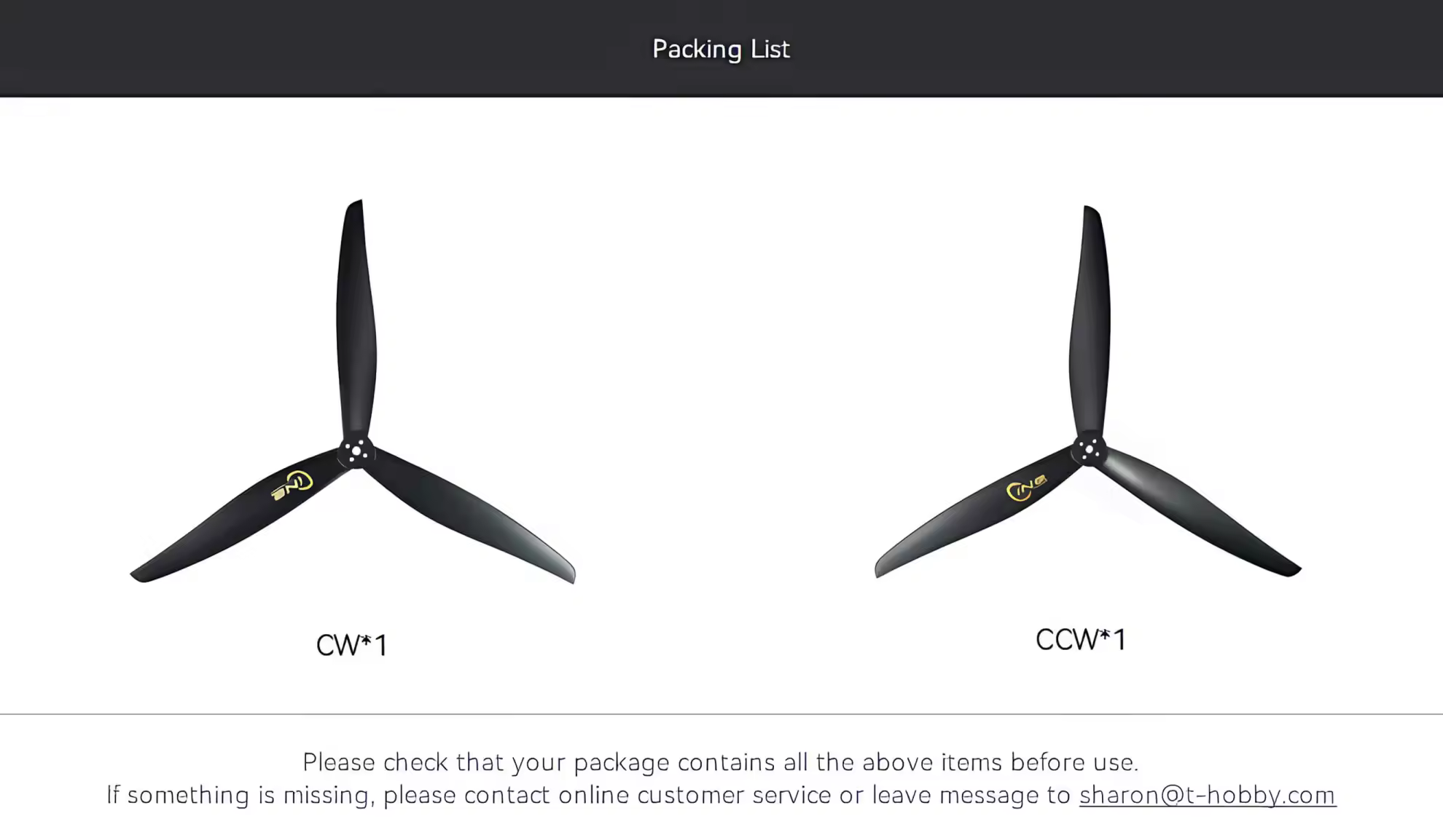 t hobby c15x10 cinematic fpv propeller packing