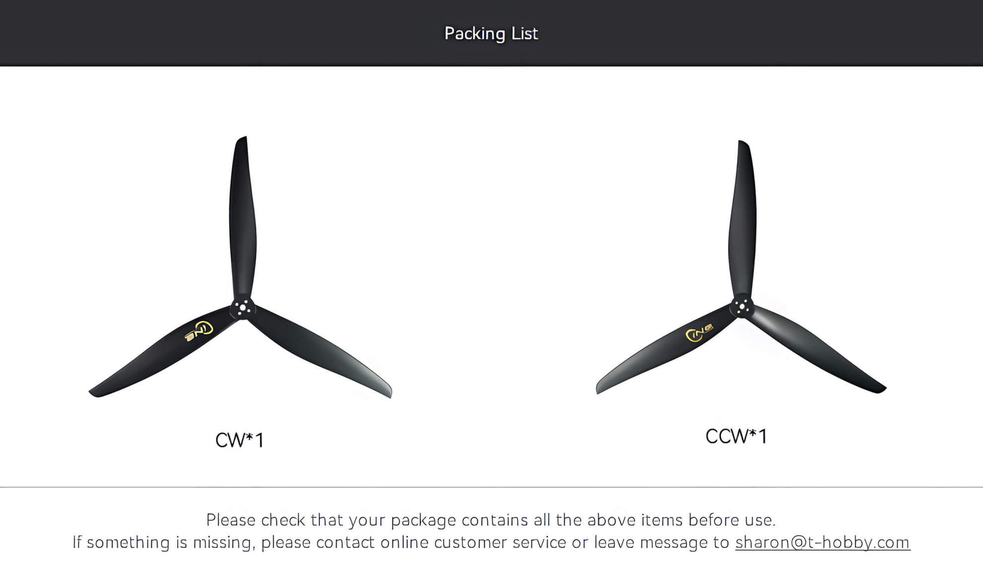 t hobby c15x10 cinematic fpv propeller packing