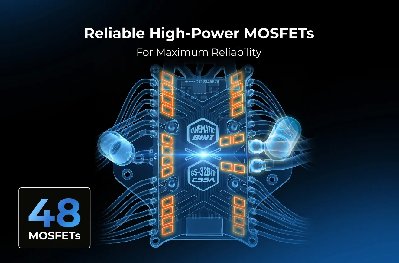 t hobby c55a 8s 8 in 1 cinematic esc  48 mosfets h5 pc