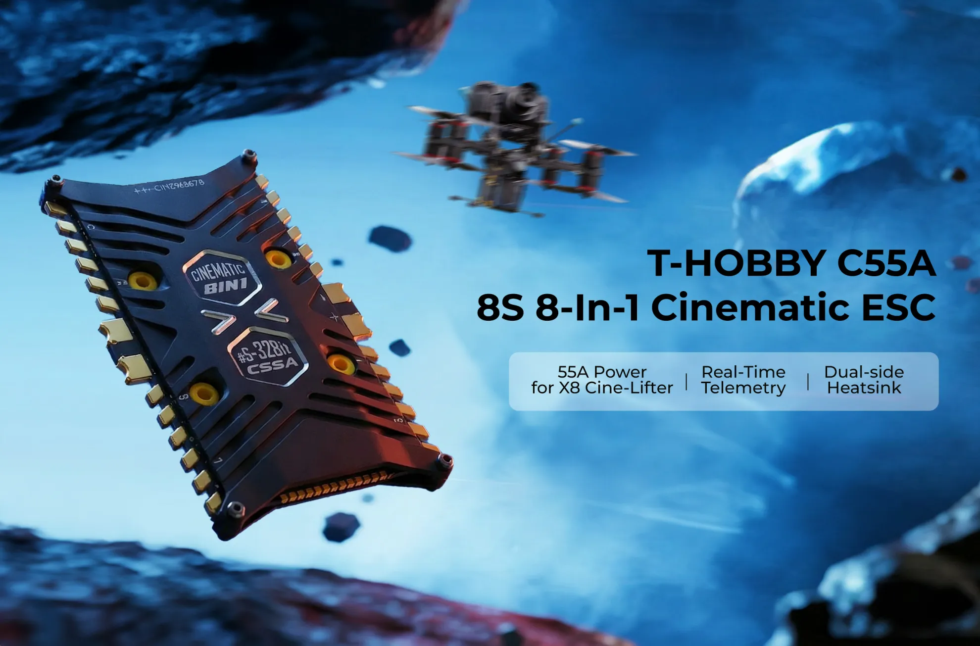 t hobby c55a 8s 8 in 1 cinematic esc h5 pc