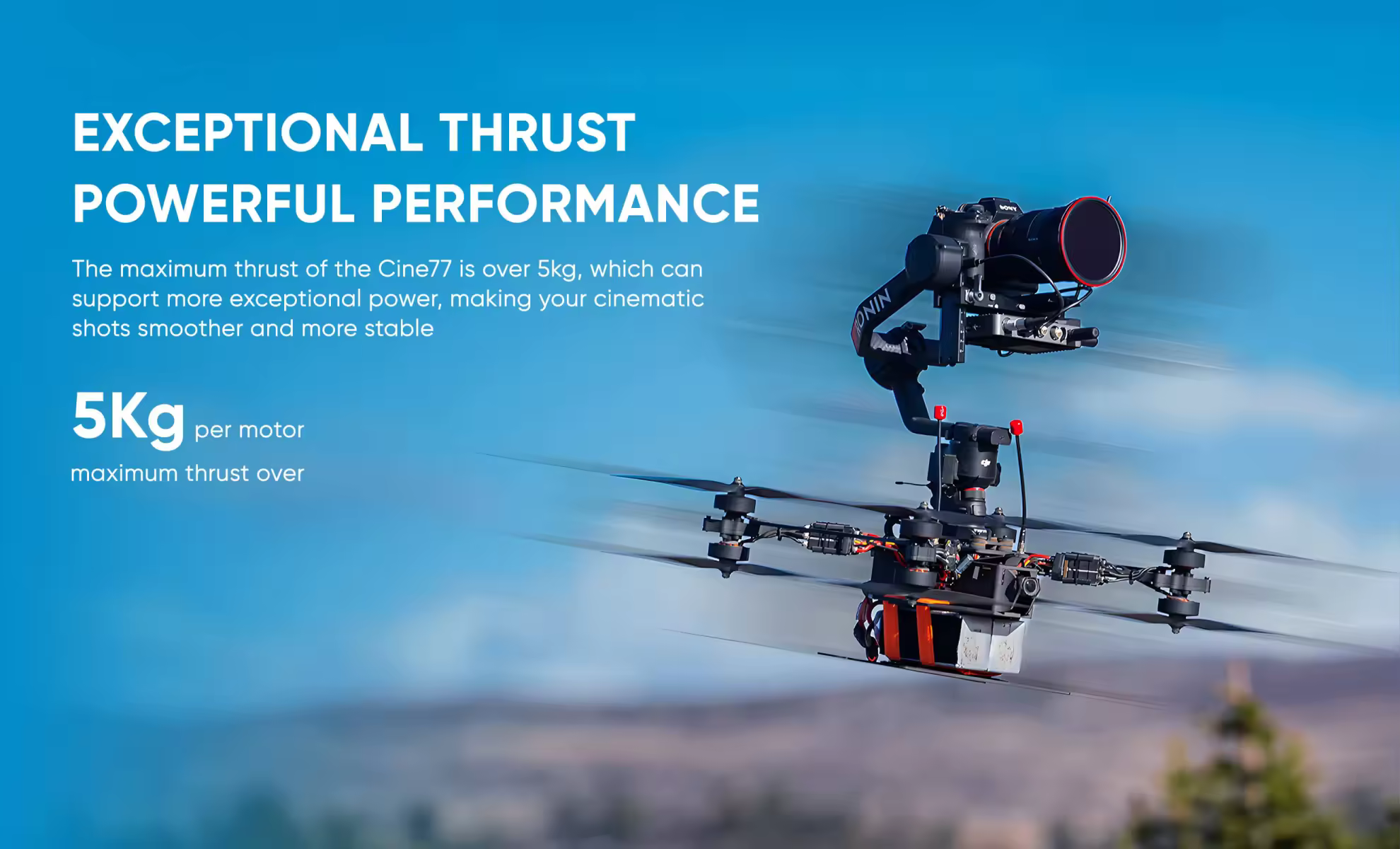 t hobby cine77 3610 6kg thrust motor for fpv cinematic drones pc 1