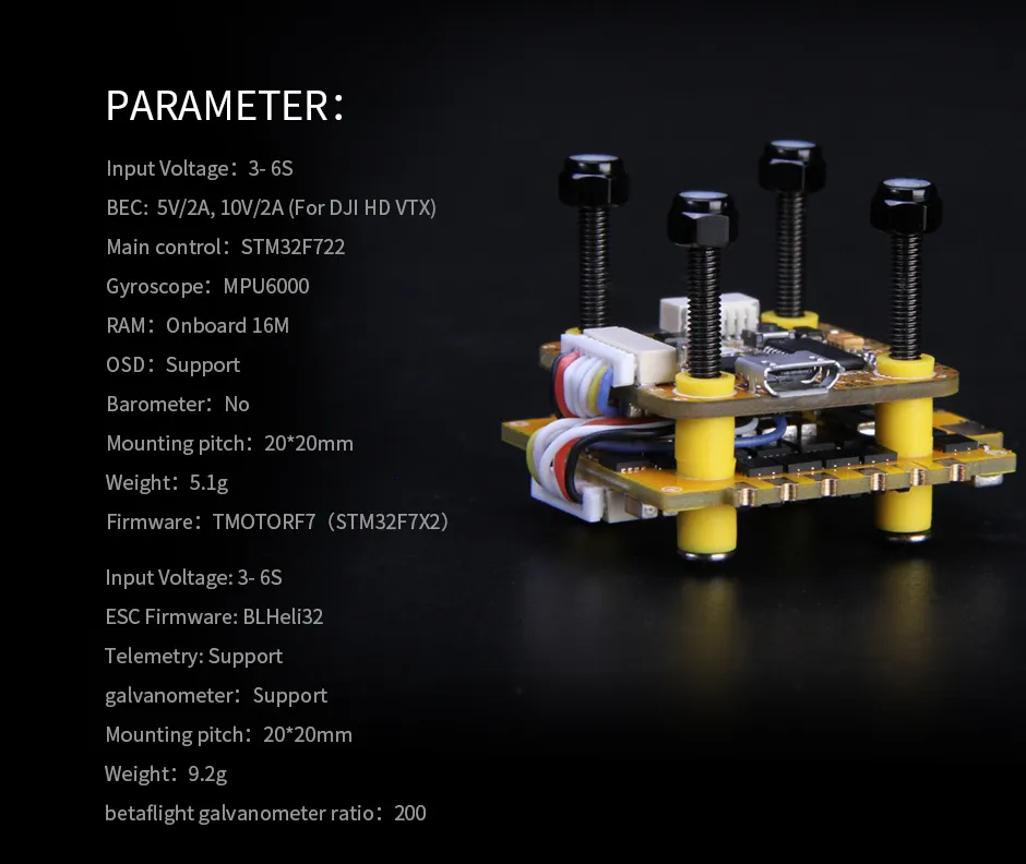 t hobby mini f7 mpu6000 fc parameter