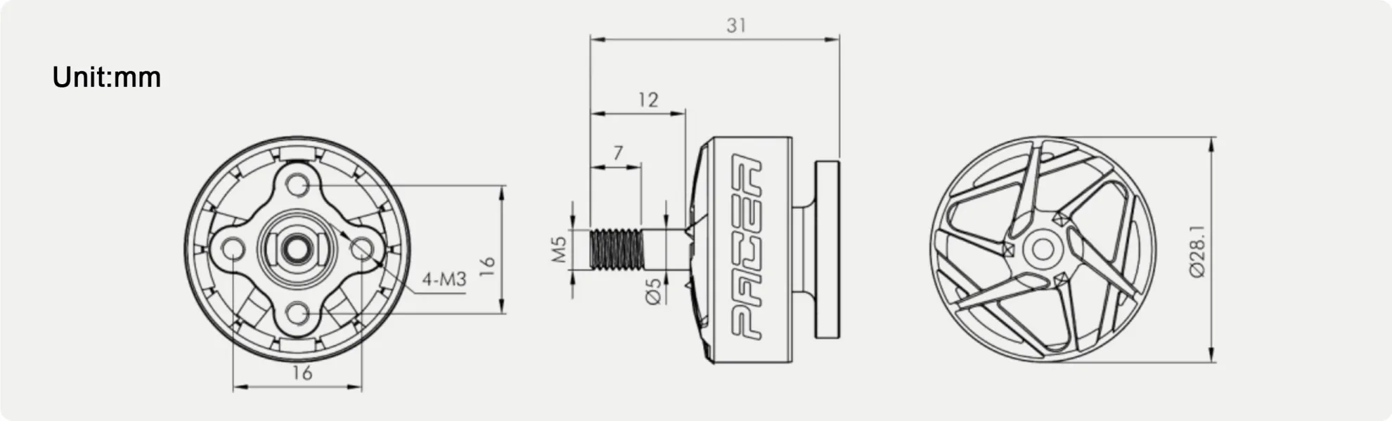 t hobby pacer v3 p2207 pc size
